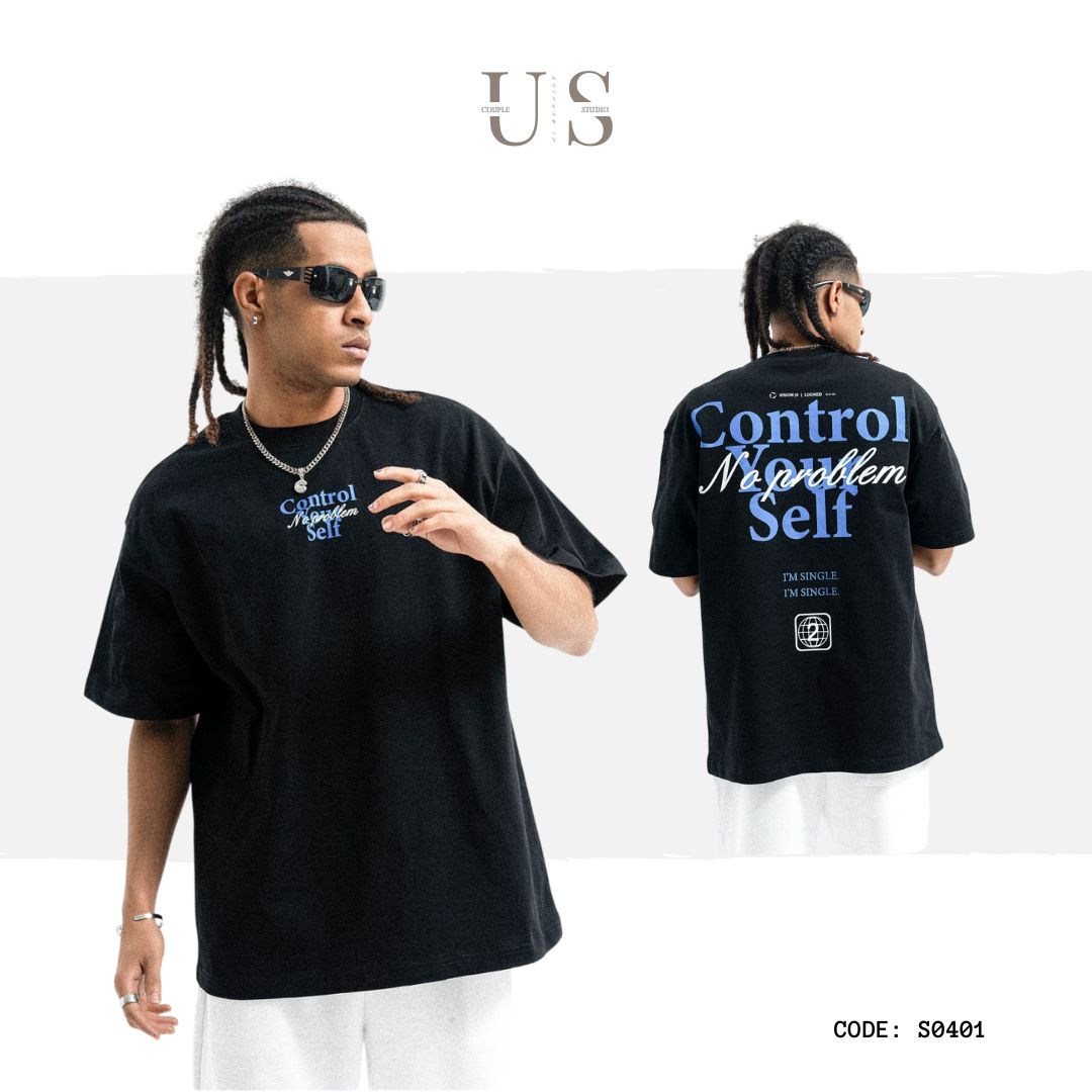 S0401 American original street style minimalist printed short-sleeved T-shirt