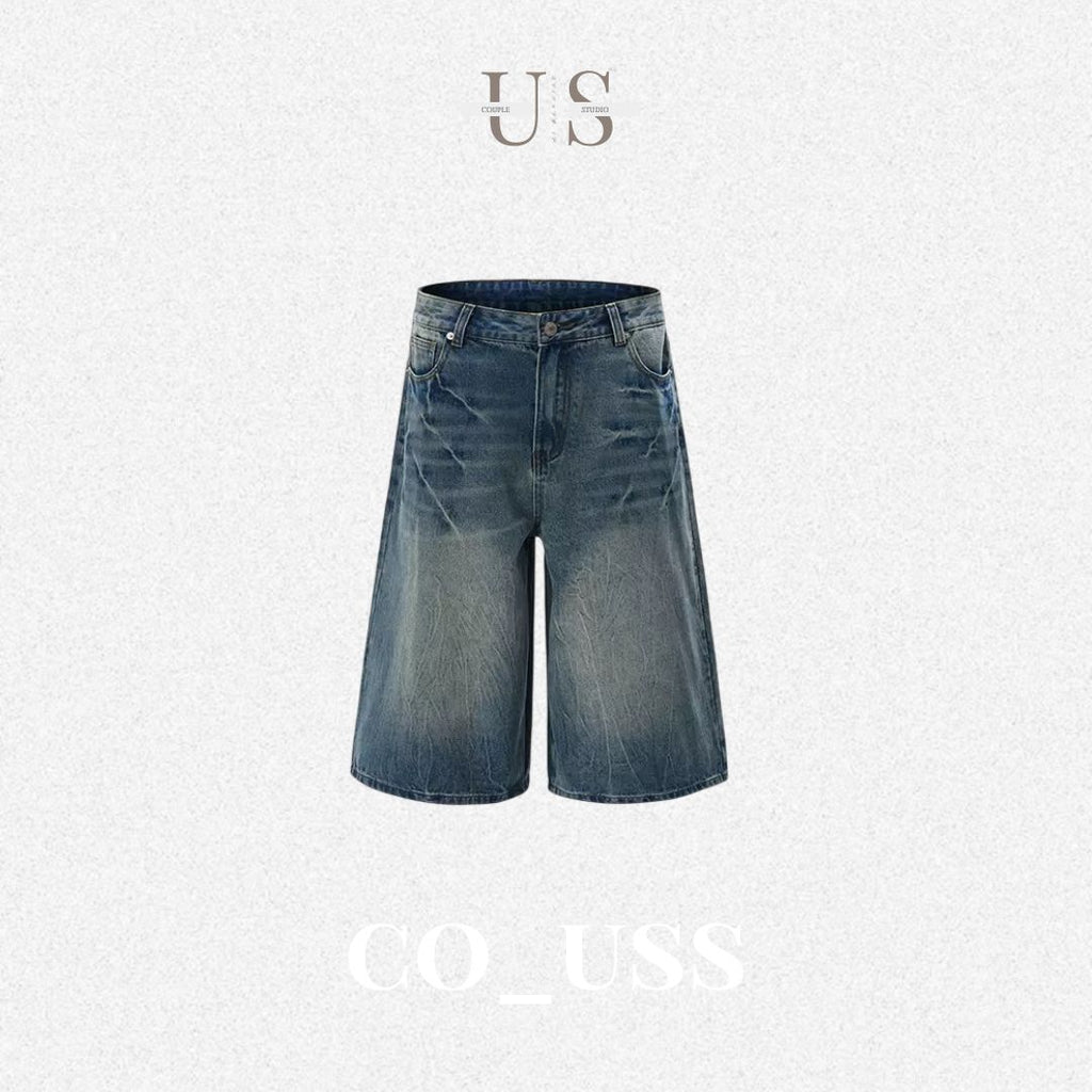 P0207 American-style straight leg loose cropped jeans
