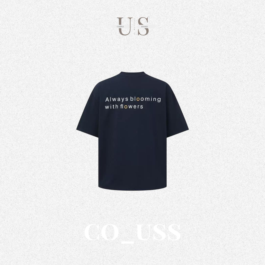 S0441 American Retro Simple Letter Print Trendy Short-Sleeve T-Shirt