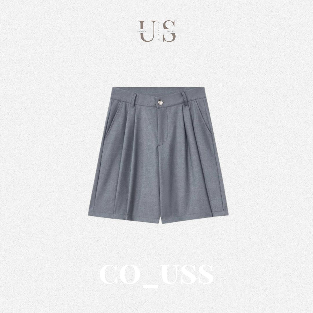 P0209 Japanese retro minimalist silhouette high-end double-pleated trousers shorts