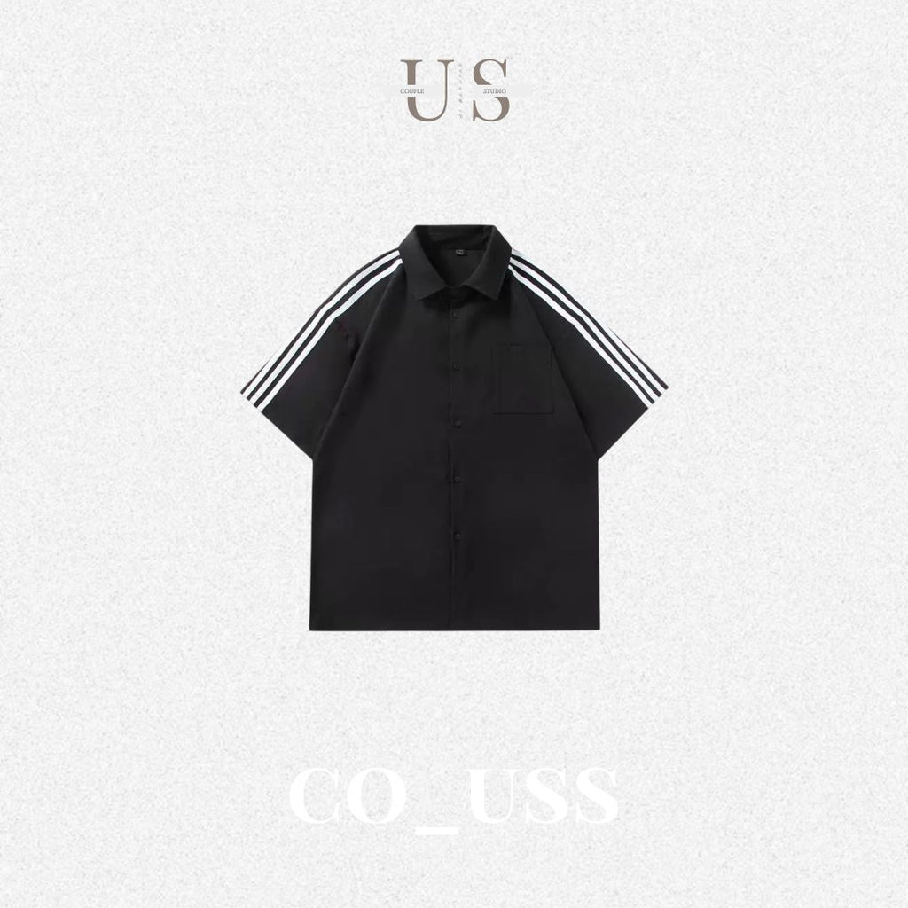 S0396 New Retro Collared Casual Oversize Short-Sleeve Shirt
