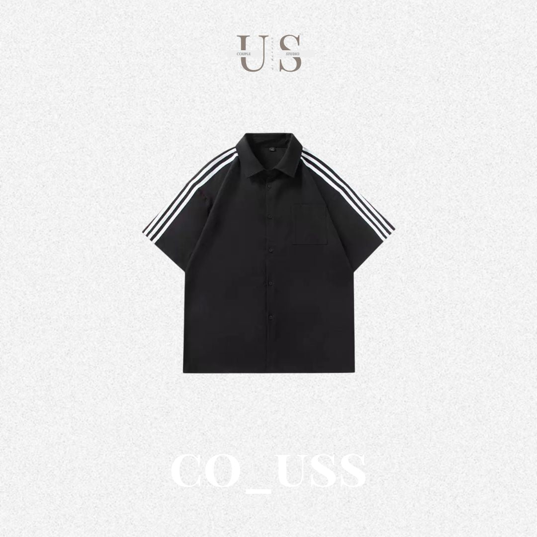 S0396 New Retro Collared Casual Oversize Short-Sleeve Shirt