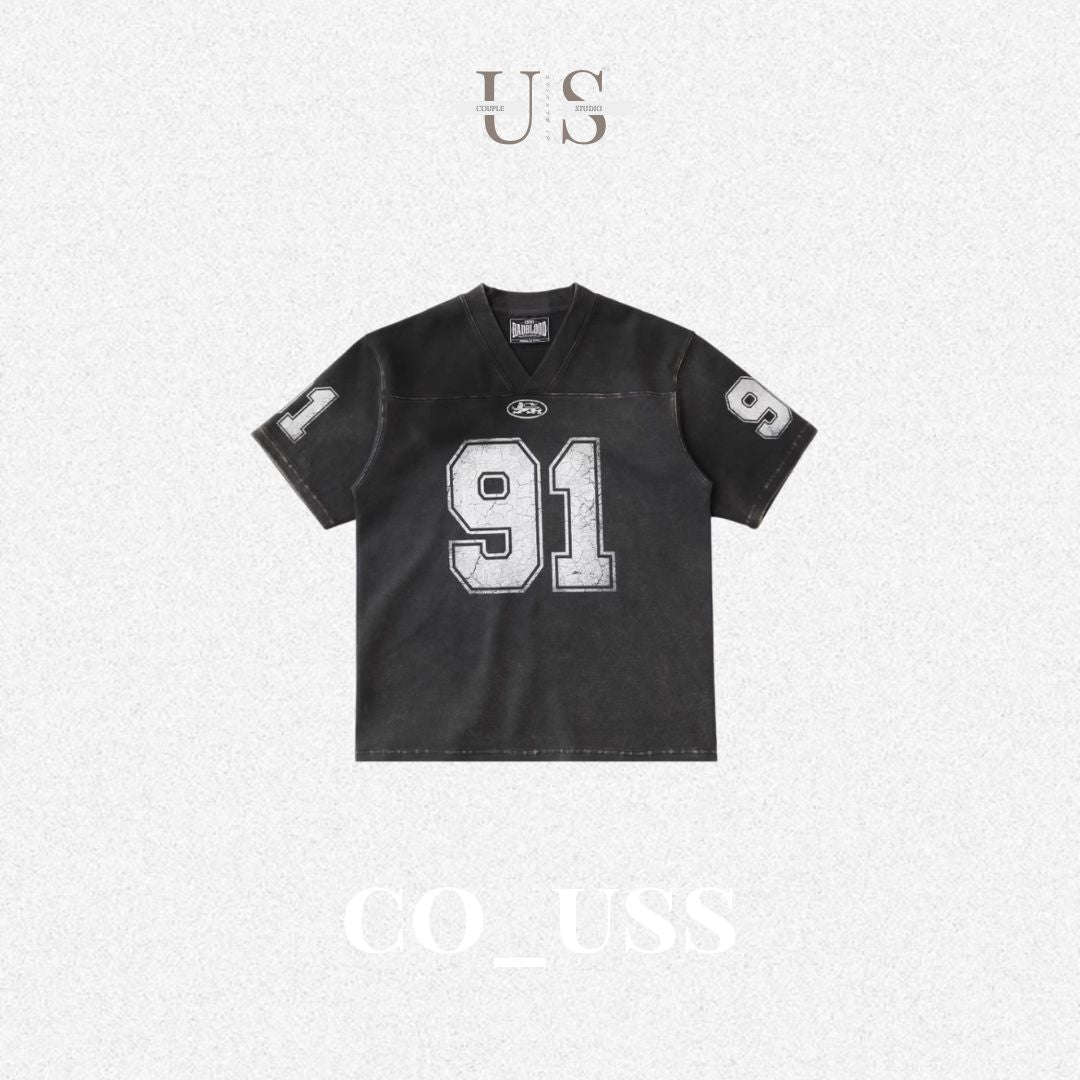 S0329 Badblood American textured tie-dye V-neck jersey T-shirt loose niche street style handsome short-sleeved top