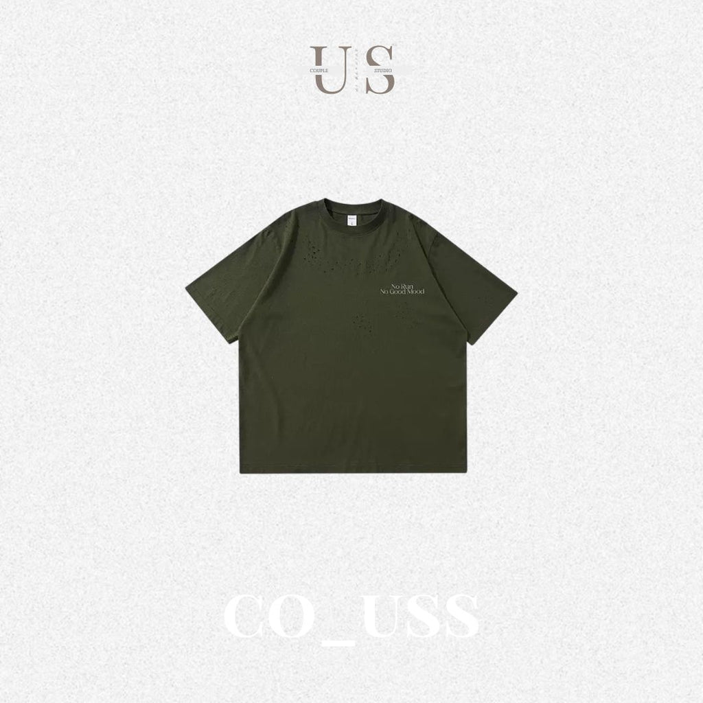 S0459 American-style distressed pure cotton reflective sports T-shirt