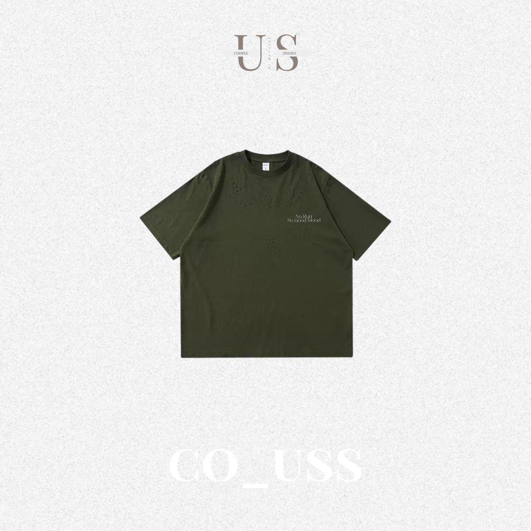 S0459 American-style distressed pure cotton reflective sports T-shirt