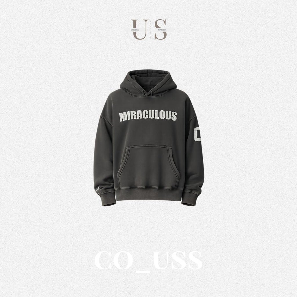S0484 American-style boxy-fit acid-wash finish and graphic print sweatshirt
