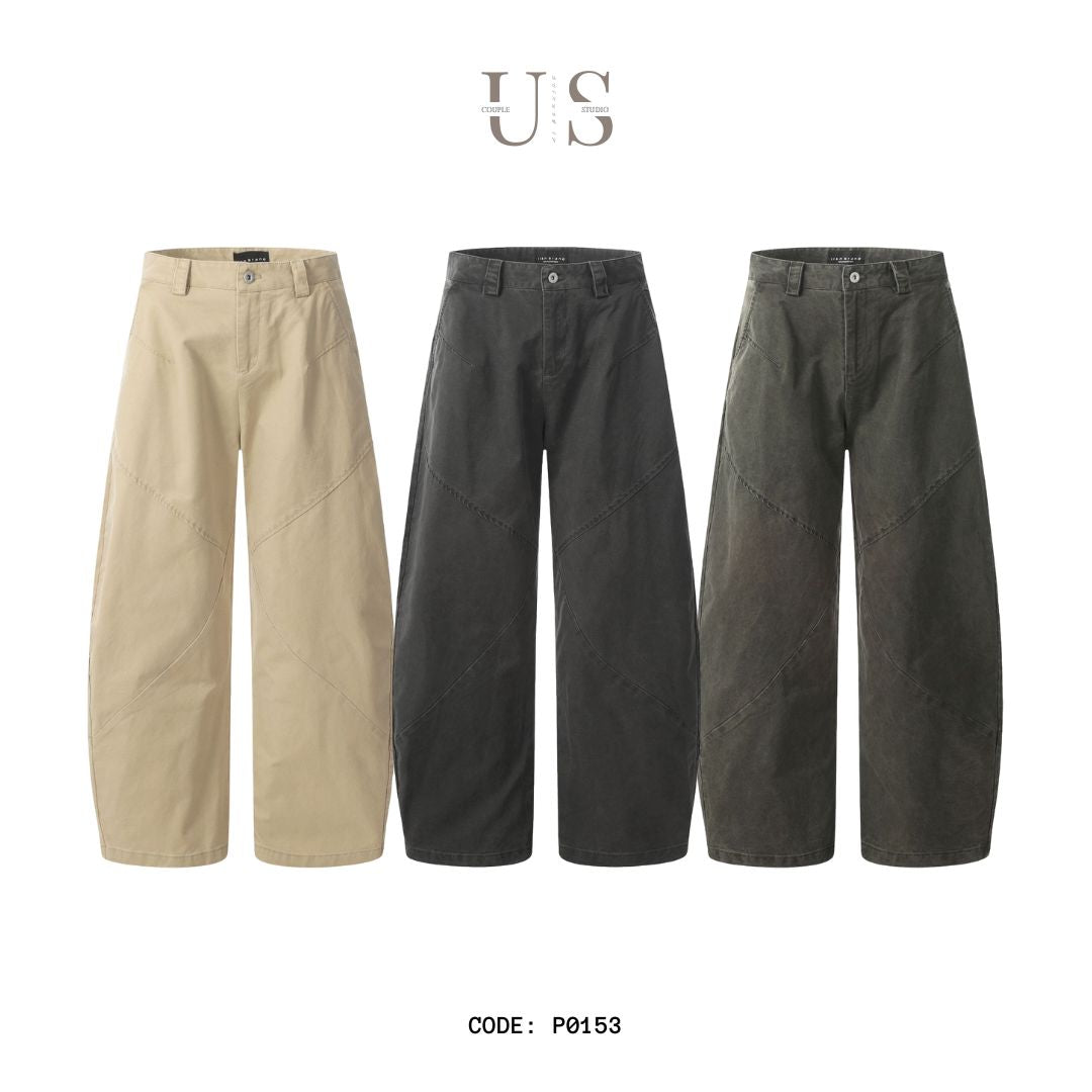 P0153 American retro straight scimitar pants