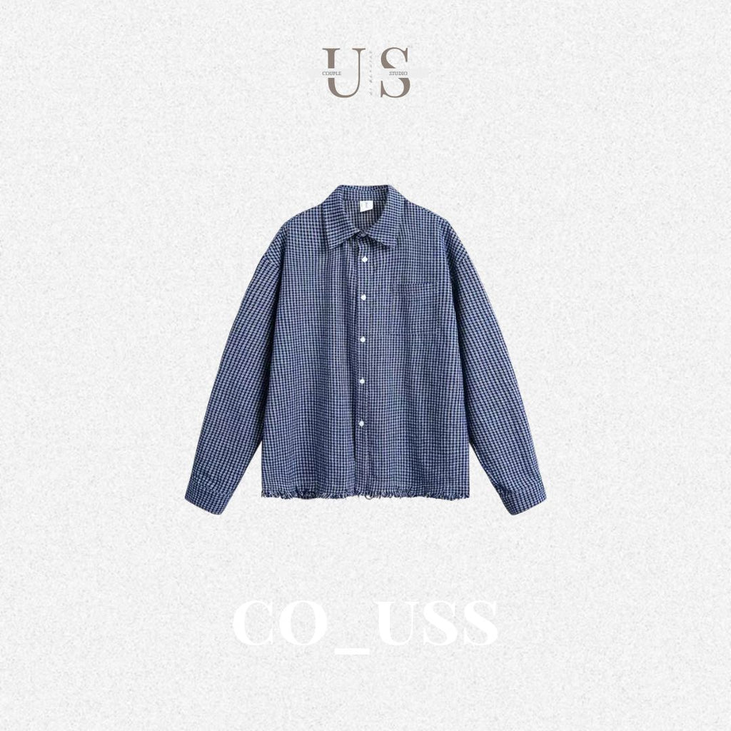 S0370 American Style Trendy Brand New Design Sense Loose Casual Plaid Shirt