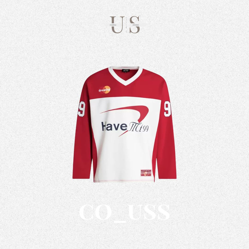 S0374 American street style V-neck air layer sports jersey