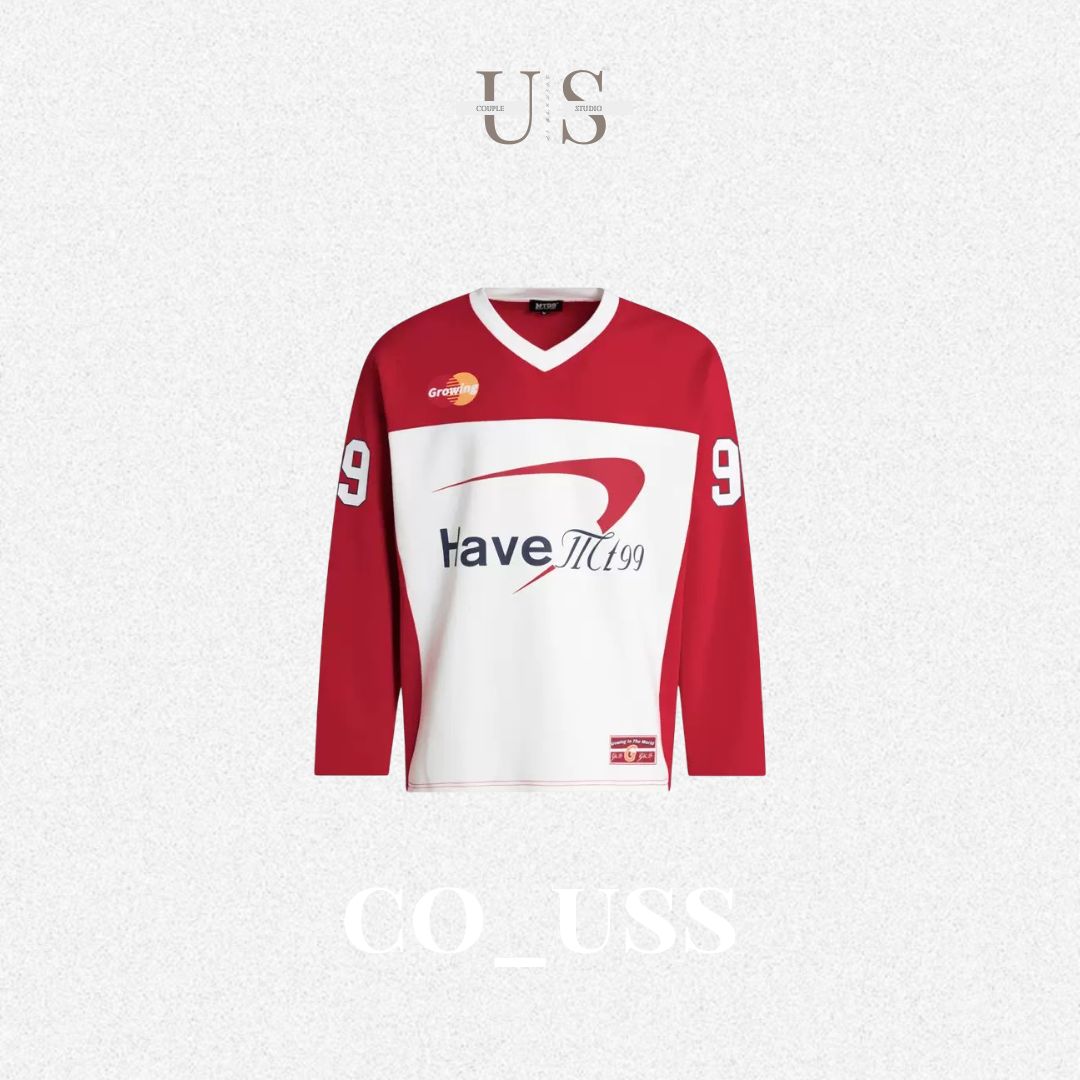 S0374 American street style V-neck air layer sports jersey