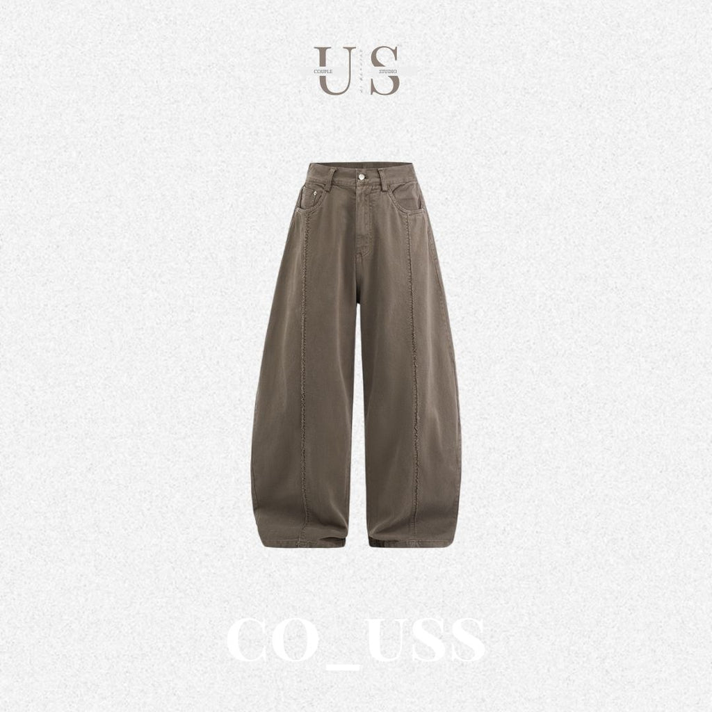 P0190 American Deconstructed Washed Distressed Frayed Edge Cargo Pants