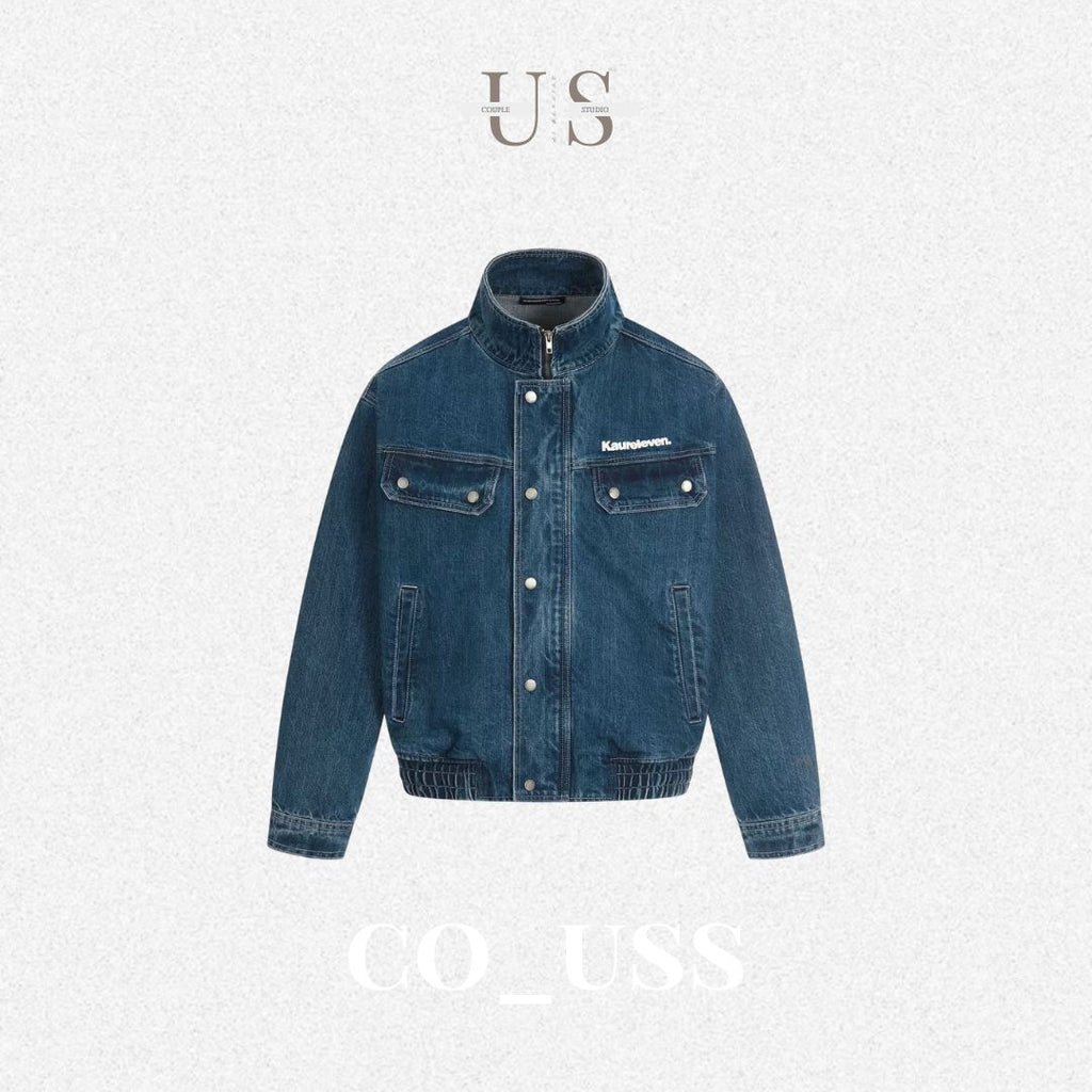 S0436 American Style Blue Short Wide Workwear Denim Jacket