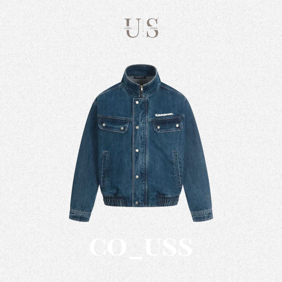 S0436 American Style Blue Short Wide Workwear Denim Jacket