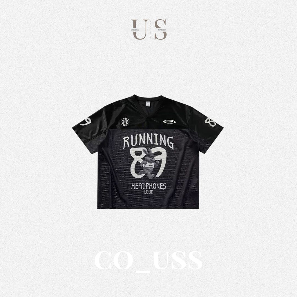 S0449 American Retro Sports V-Neck Short-Sleeve T-Shirt