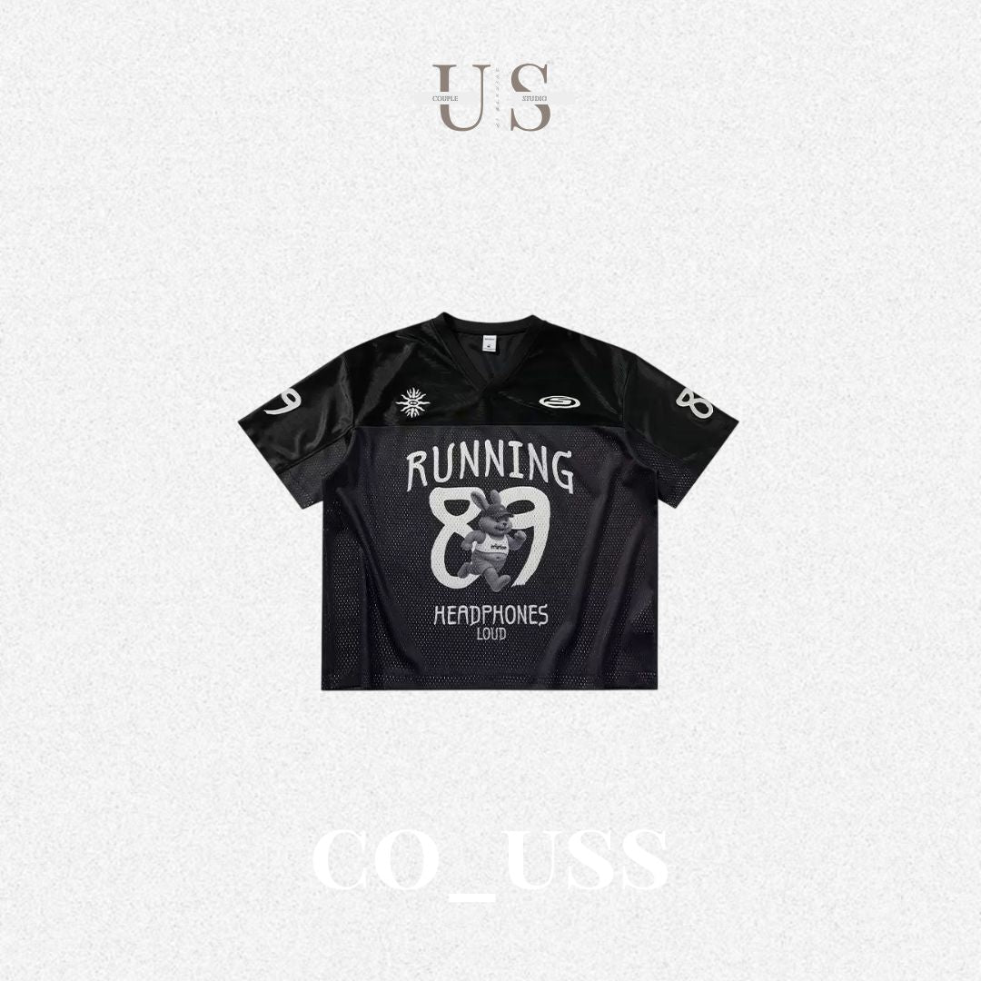 S0449 American Retro Sports V-Neck Short-Sleeve T-Shirt