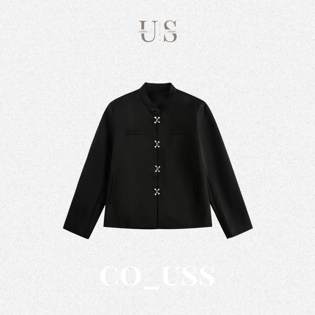 S0386 BLACKHOOP Chinese Style Stand Collar Retro Suit Jacket