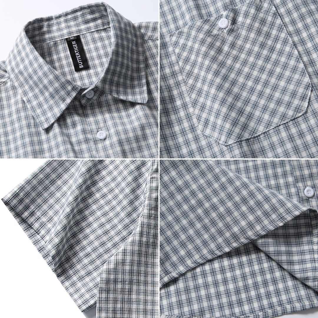 S0288 Japanese cityboy silhouette pocket stitching workwear short-sleeved