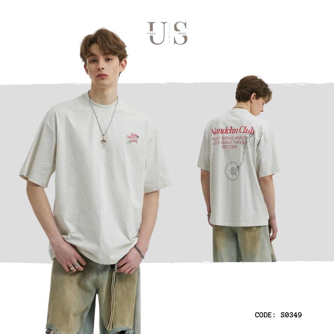 S0349 New Trendyy Creative Letter Printed Short Sleeves