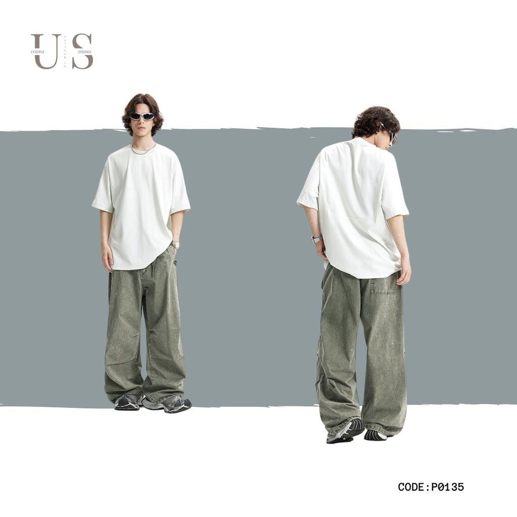 P0135 American style heavy washed cargo pant