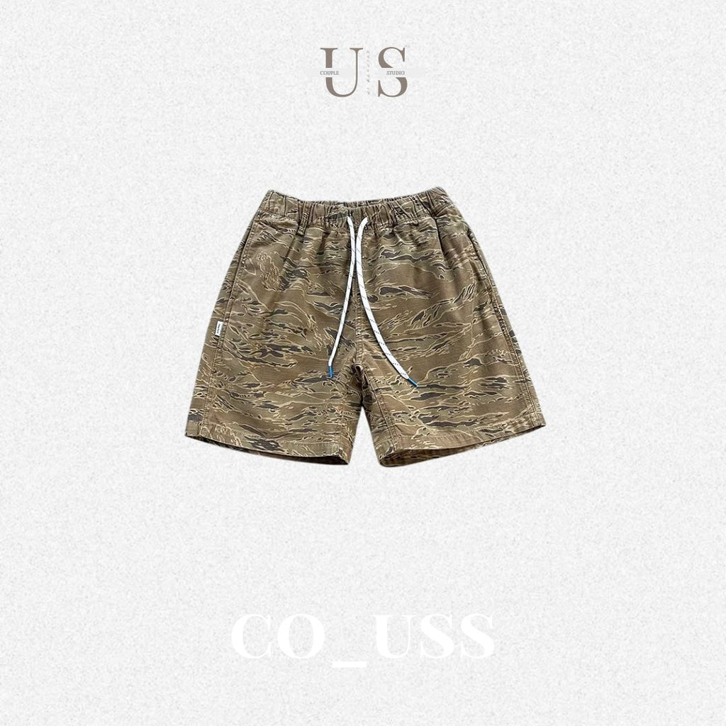 P0201 American-style pure cotton washed tiger stripe camouflage shorts