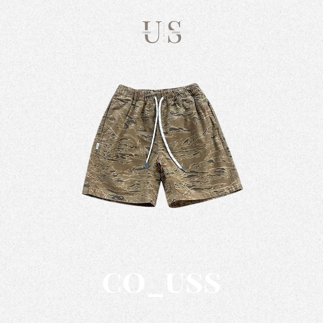 P0201 American-style pure cotton washed tiger stripe camouflage shorts