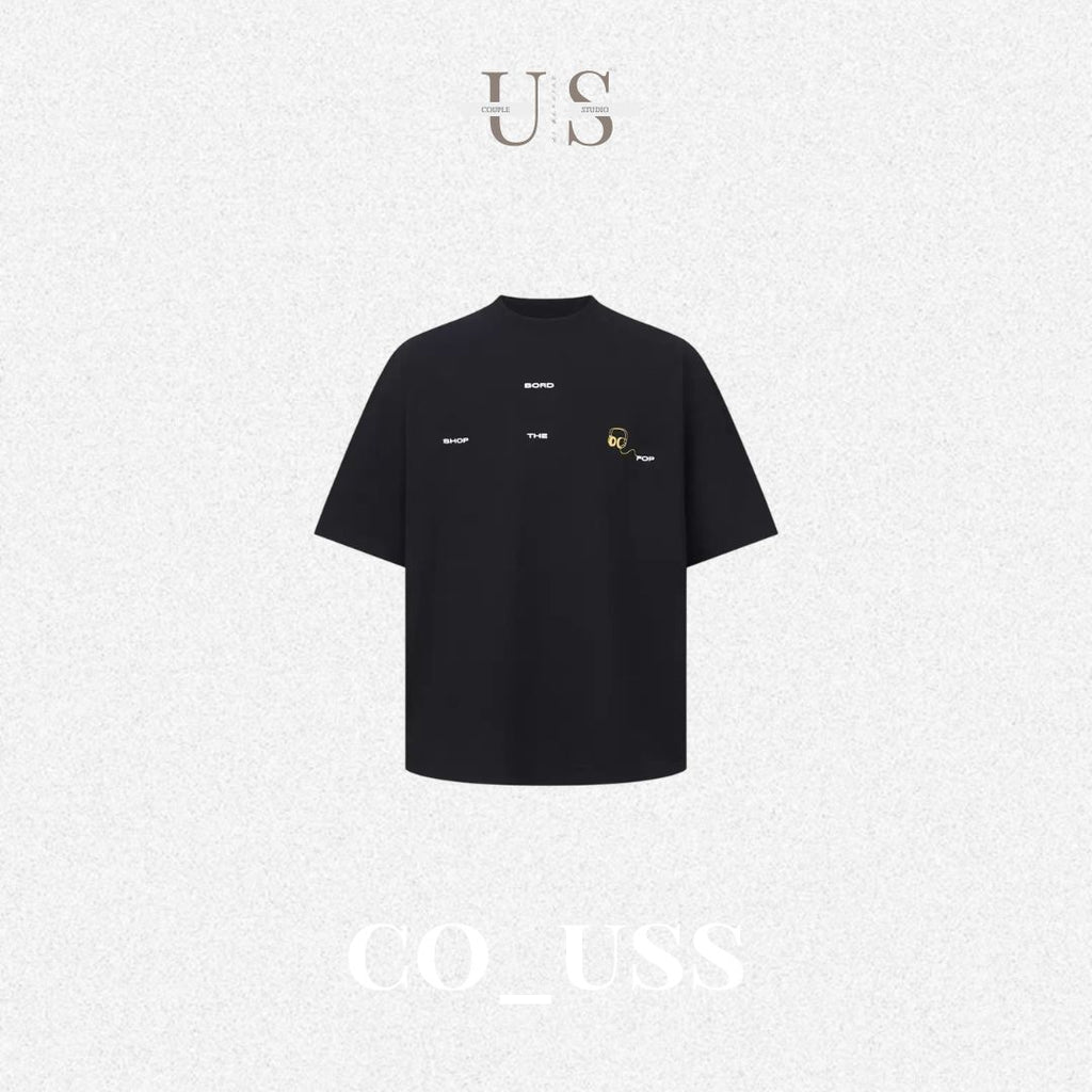 S0443 American retro lettering minimalist short-sleeved T-shirt