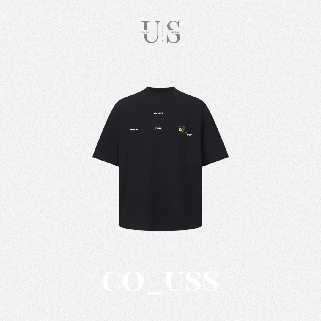 S0443 American retro lettering minimalist short-sleeved T-shirt