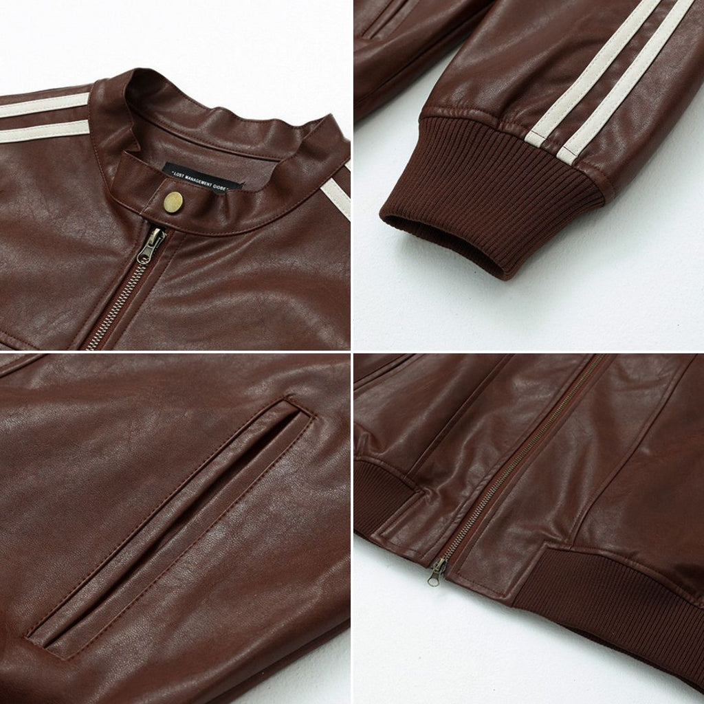 S0278 Korean style trendy motorcycle leather jacket