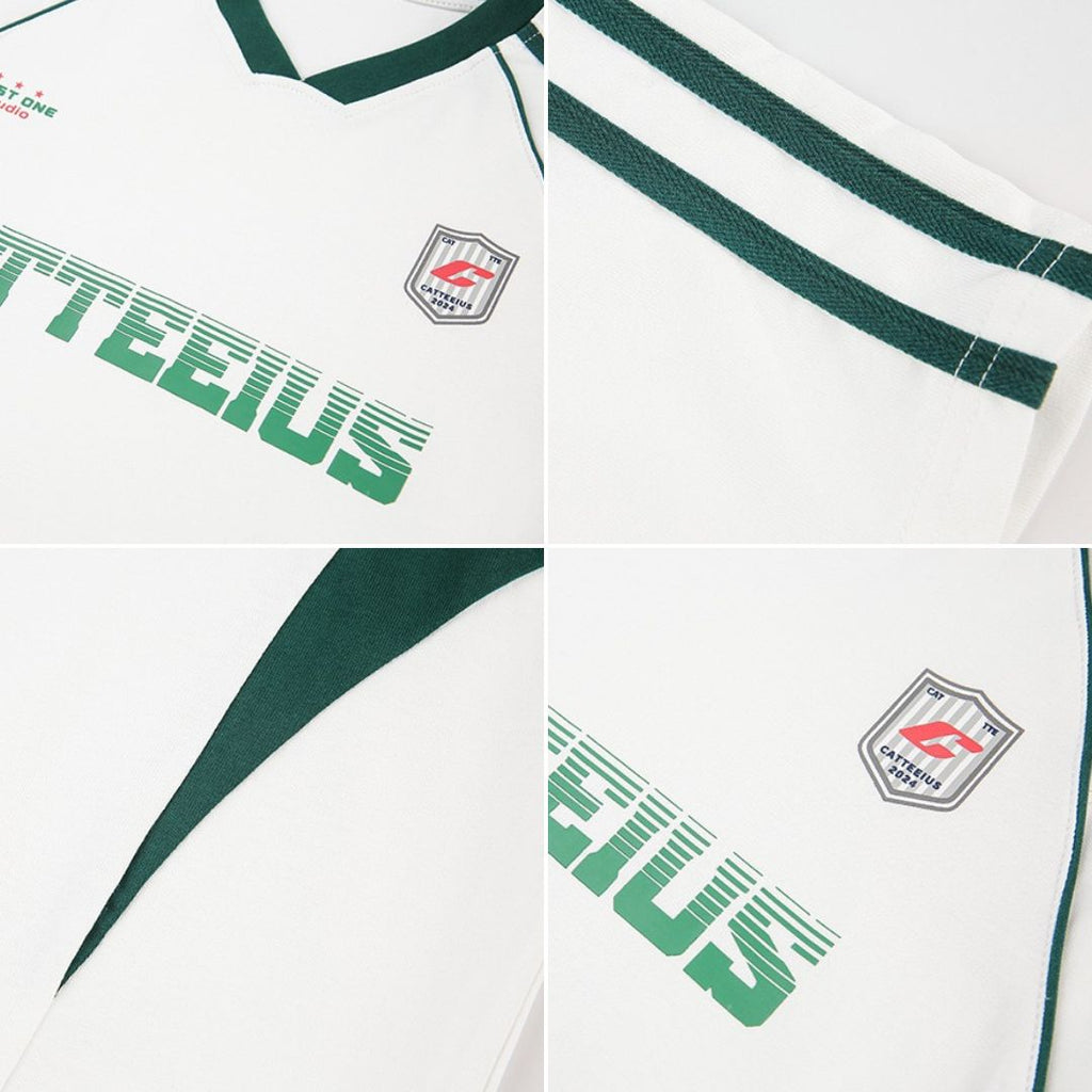 S0275 New American Retro Stripe Raglan Printed Short Sleeve T-shirt