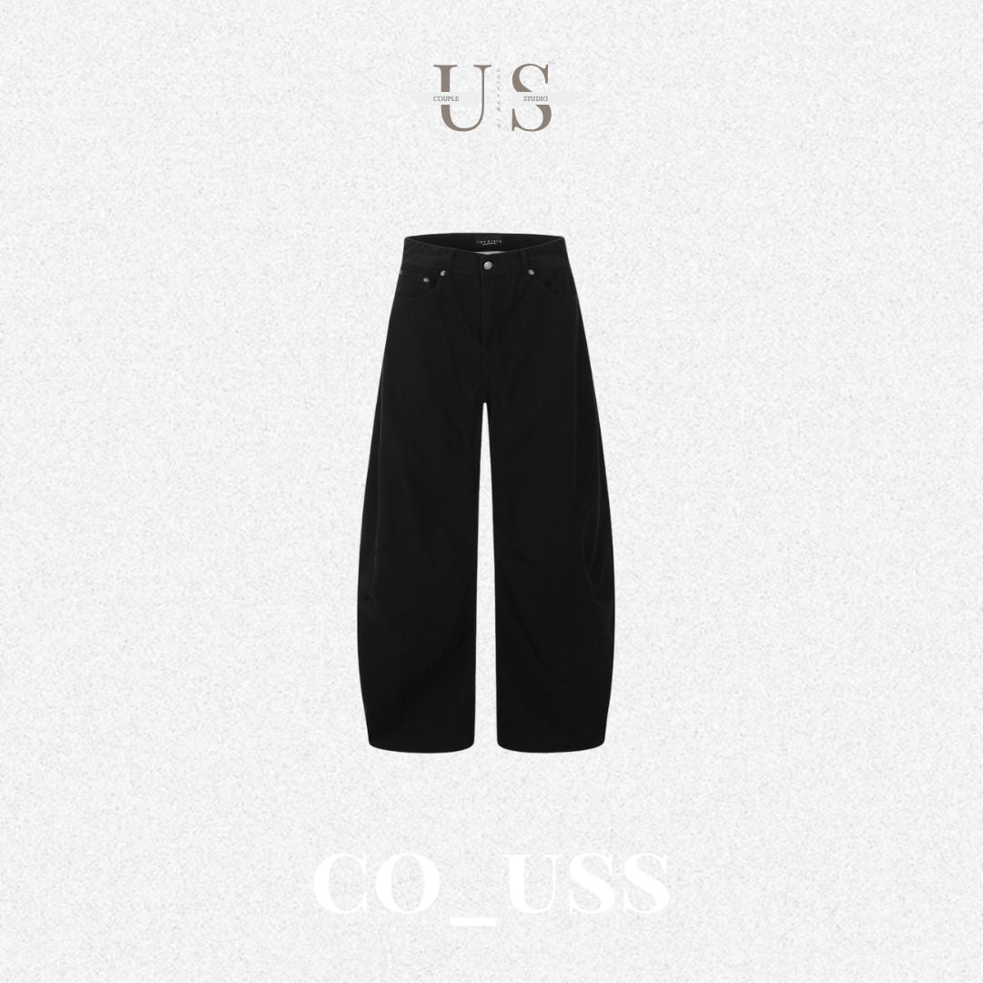 P0160 American oversized wide-leg denim scimitar pants