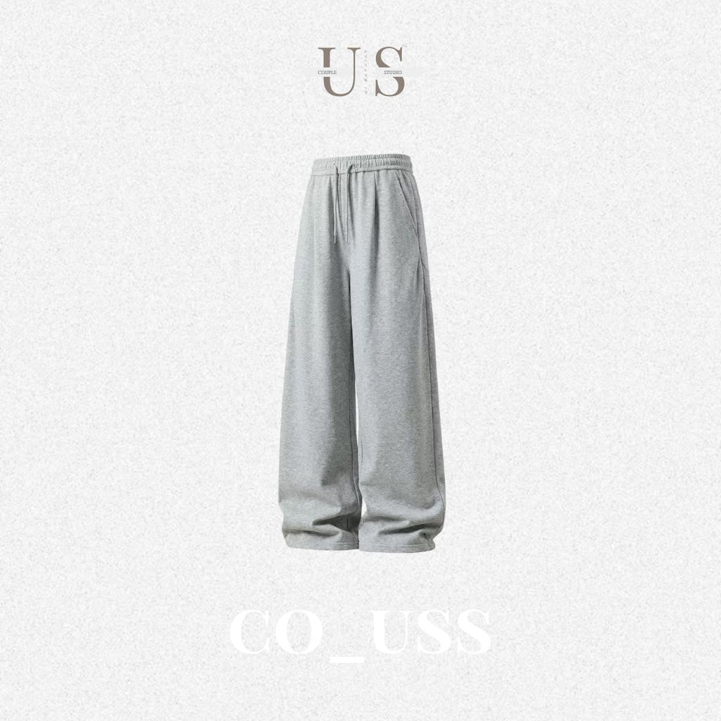 P0222 American-style retro curved-blade casual sweatpants with double side pleats