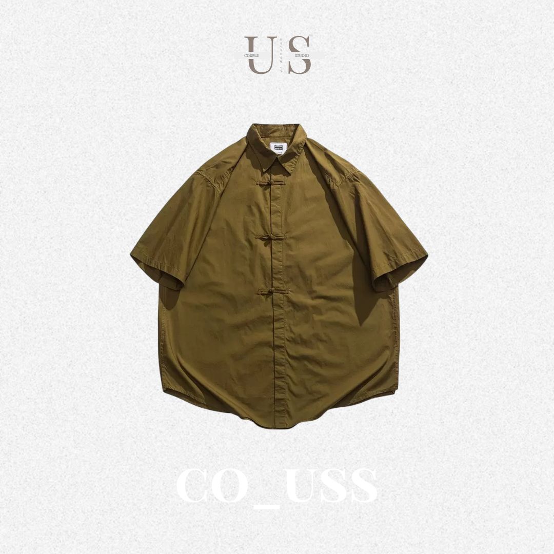 S0416 New Chinese Style Retro Style Button-Down Short-Sleeve Shirt