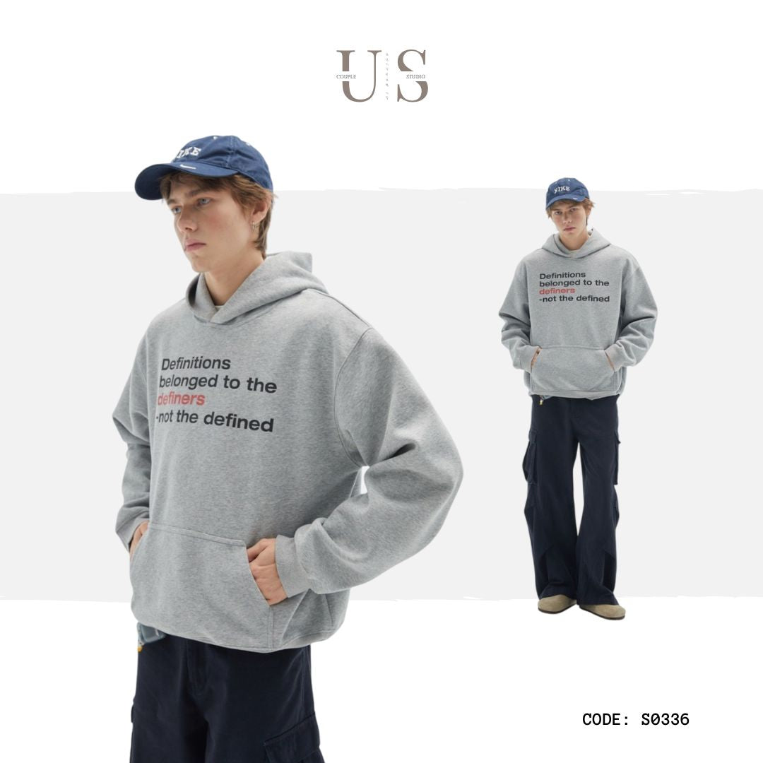 S0336 American Retro Campus Style Hoodie Men's Fashion Brand Loose Casual Student Hoodie