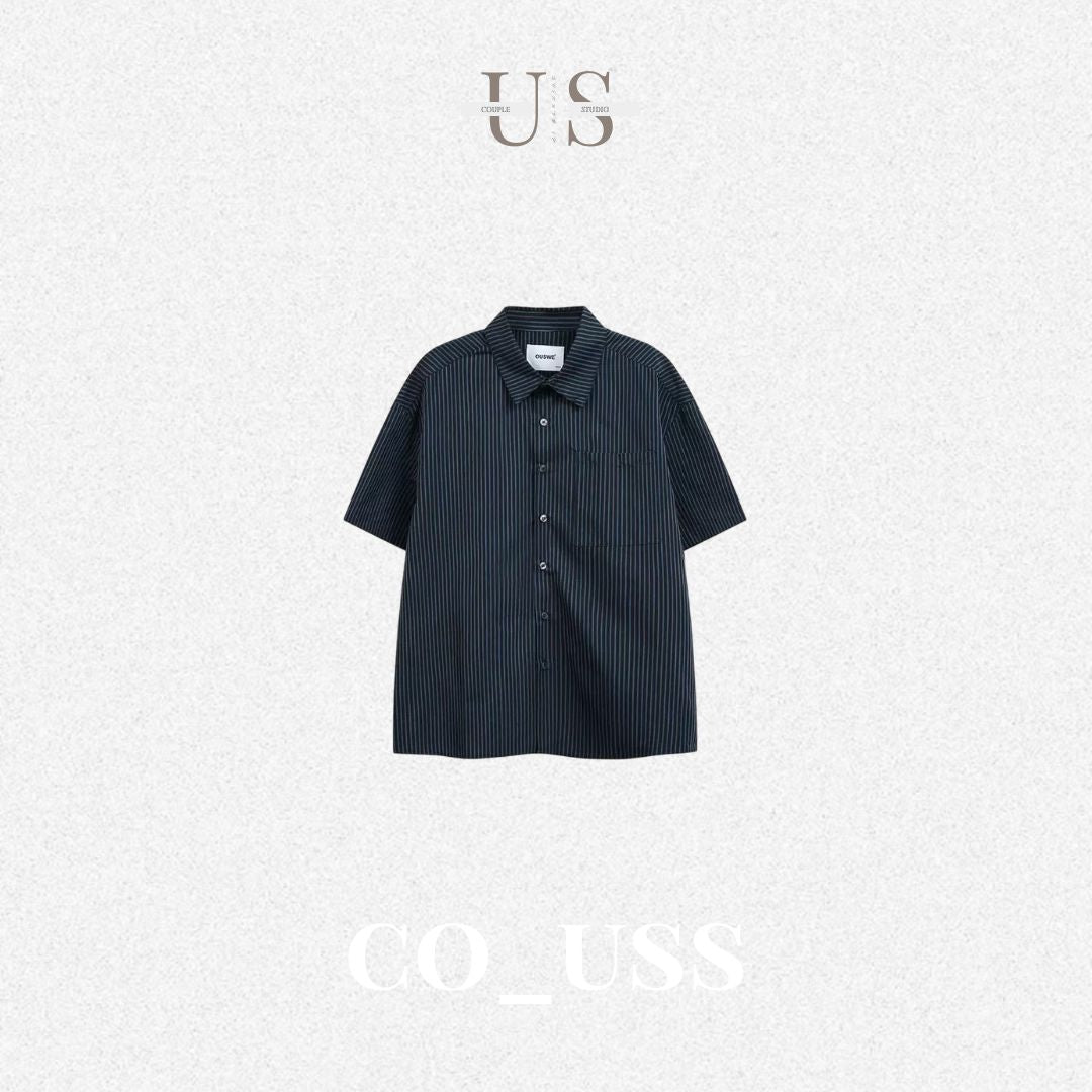 S0442 American Retro Striped Short-Sleeve Shirt