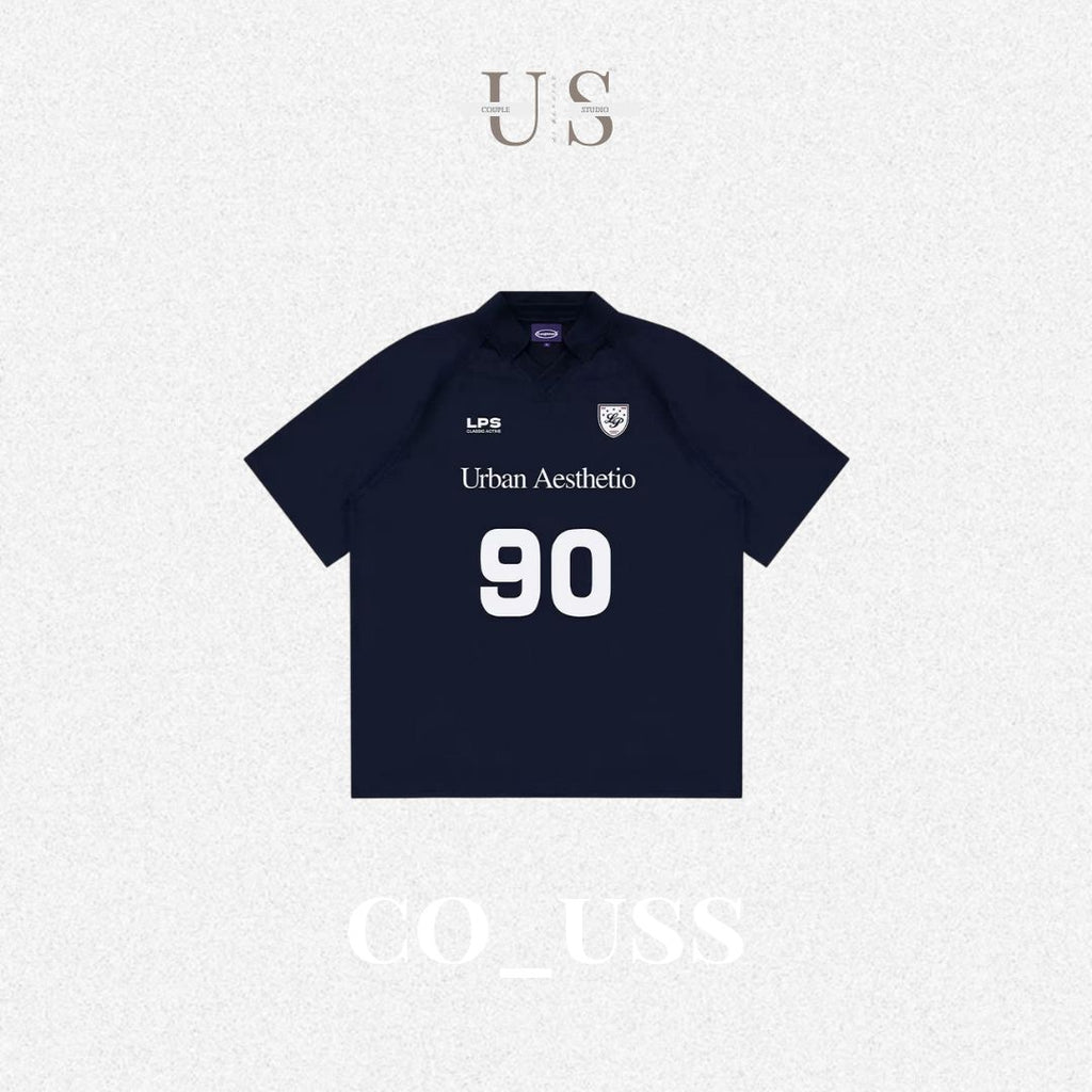 S0383 Limited Loopsoon American retro sportswear print fashion men's short-sleeved T-shirt