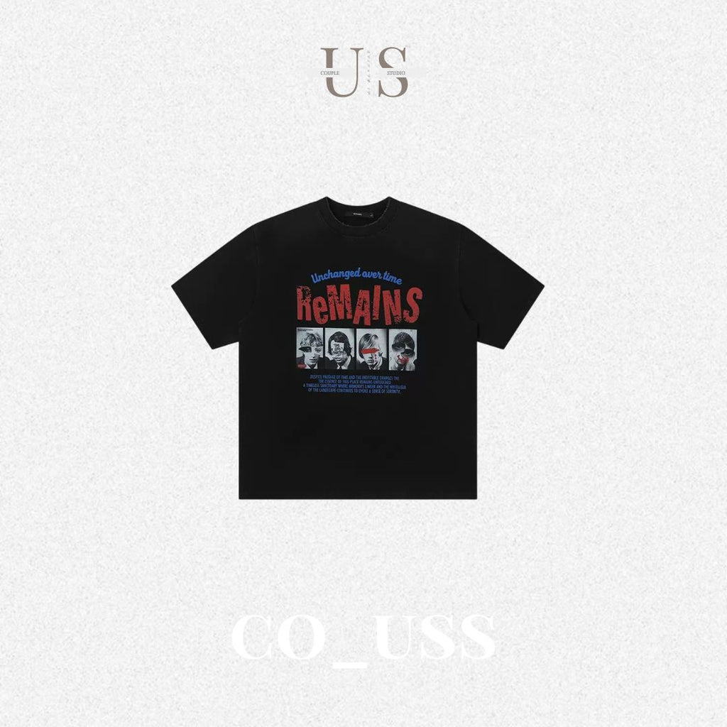 S0447 American Retro Washed Distressed Heavyweight Short-Sleeve T-Shirt
