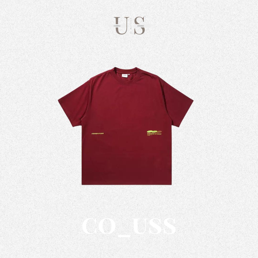 S0429 Japanese-style trendy casual loose-fitting round neck short-sleeved retro unisex printed T-shirt