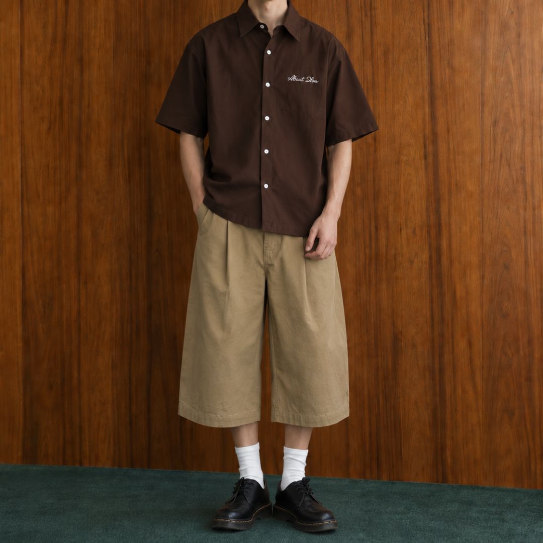 LK001 Embroidered Utility Boxy Shirt