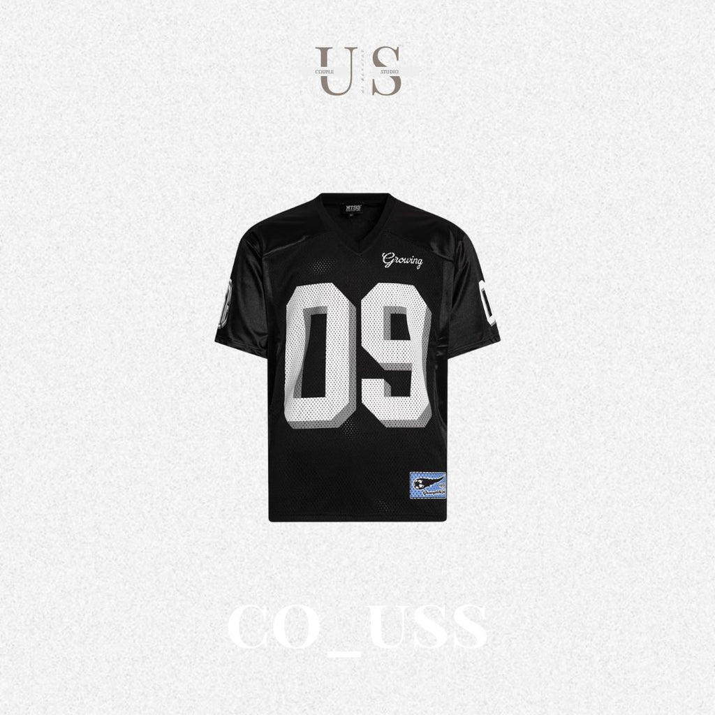 S0411 American street retro mesh V-neck short-sleeved T-shirt