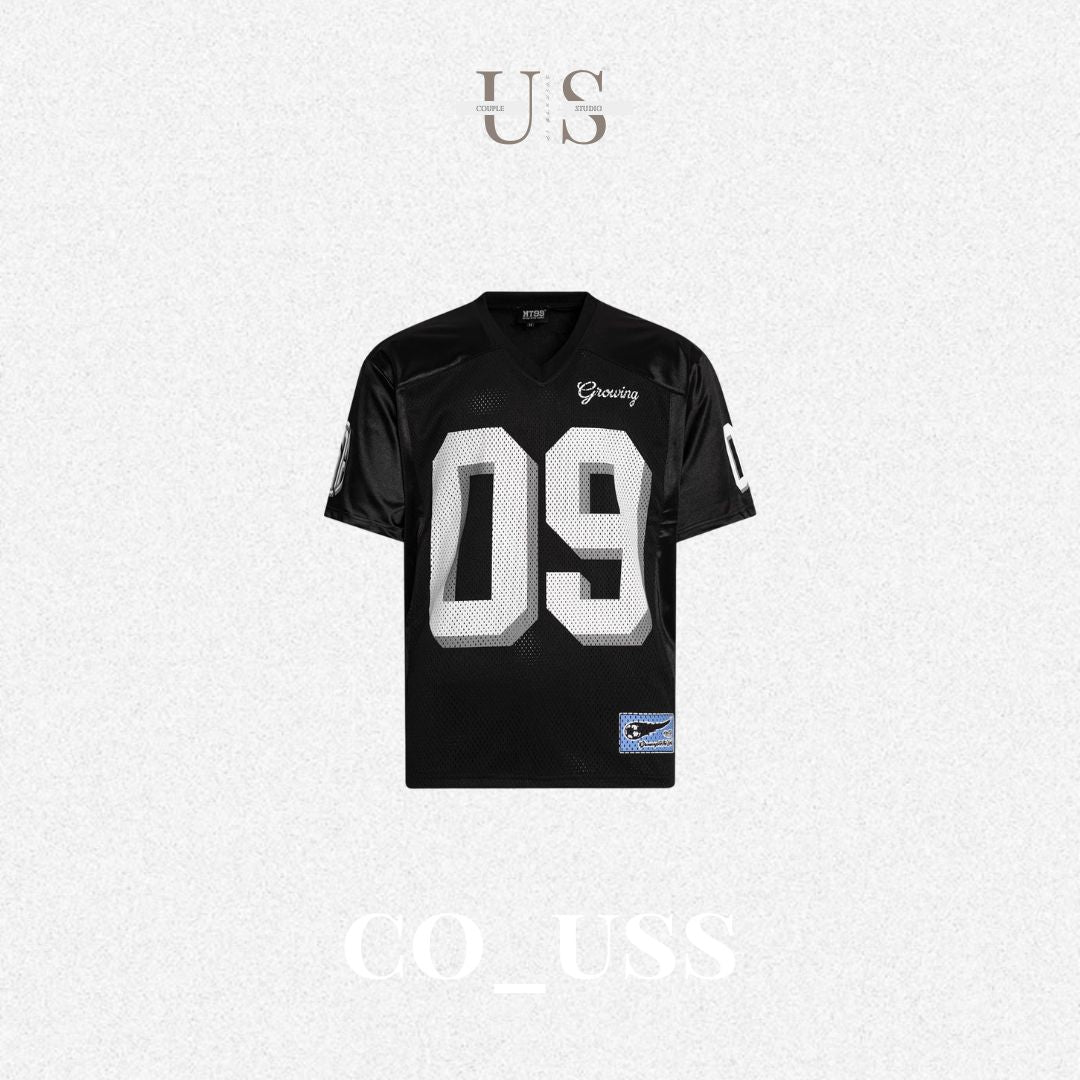 S0411 American street retro mesh V-neck short-sleeved T-shirt