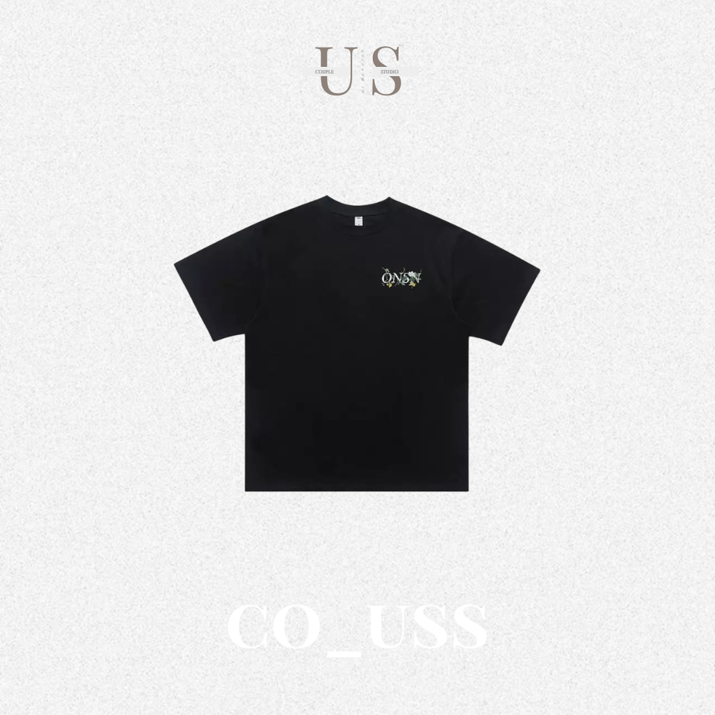 S0421 American retro streetwear floral print T-shirt