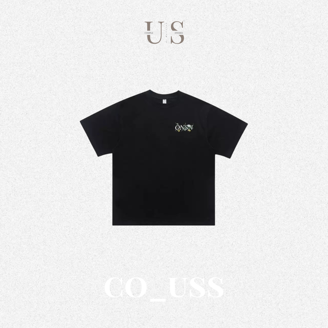 S0421 American retro streetwear floral print T-shirt