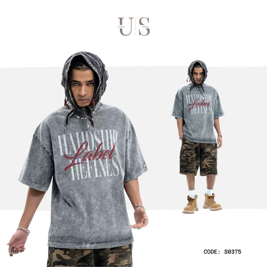 S0375 Vivgae Original American Trendy Brand Street Washed Distressed Loose Men's T-Shirt