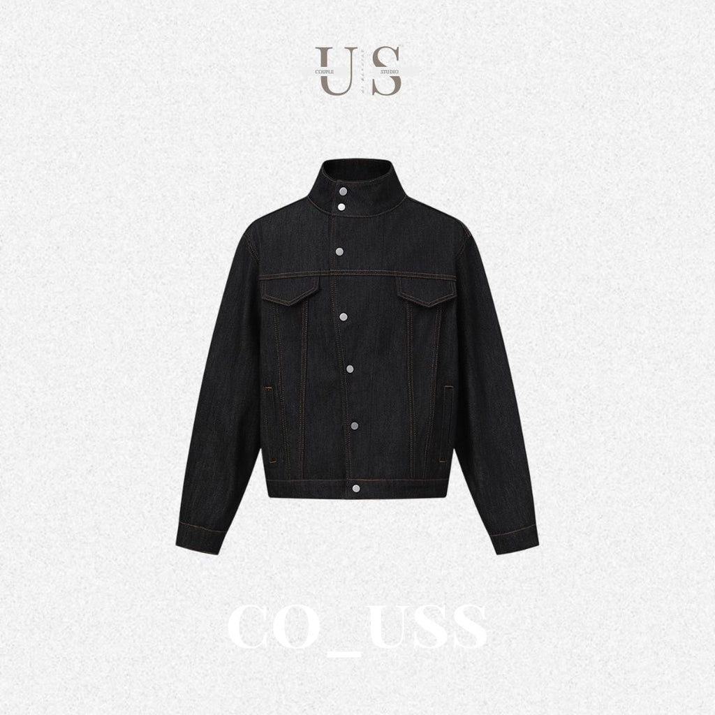 S0438 American retro stand-up collar denim jacket