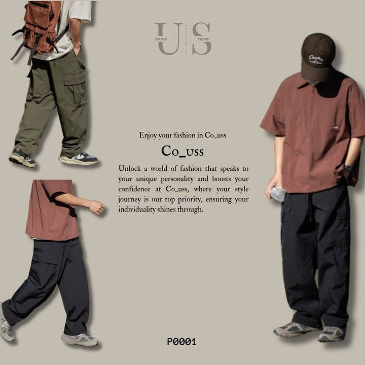 P0001 Outdoor loose-fitting three-dimensional pockets cargo pants