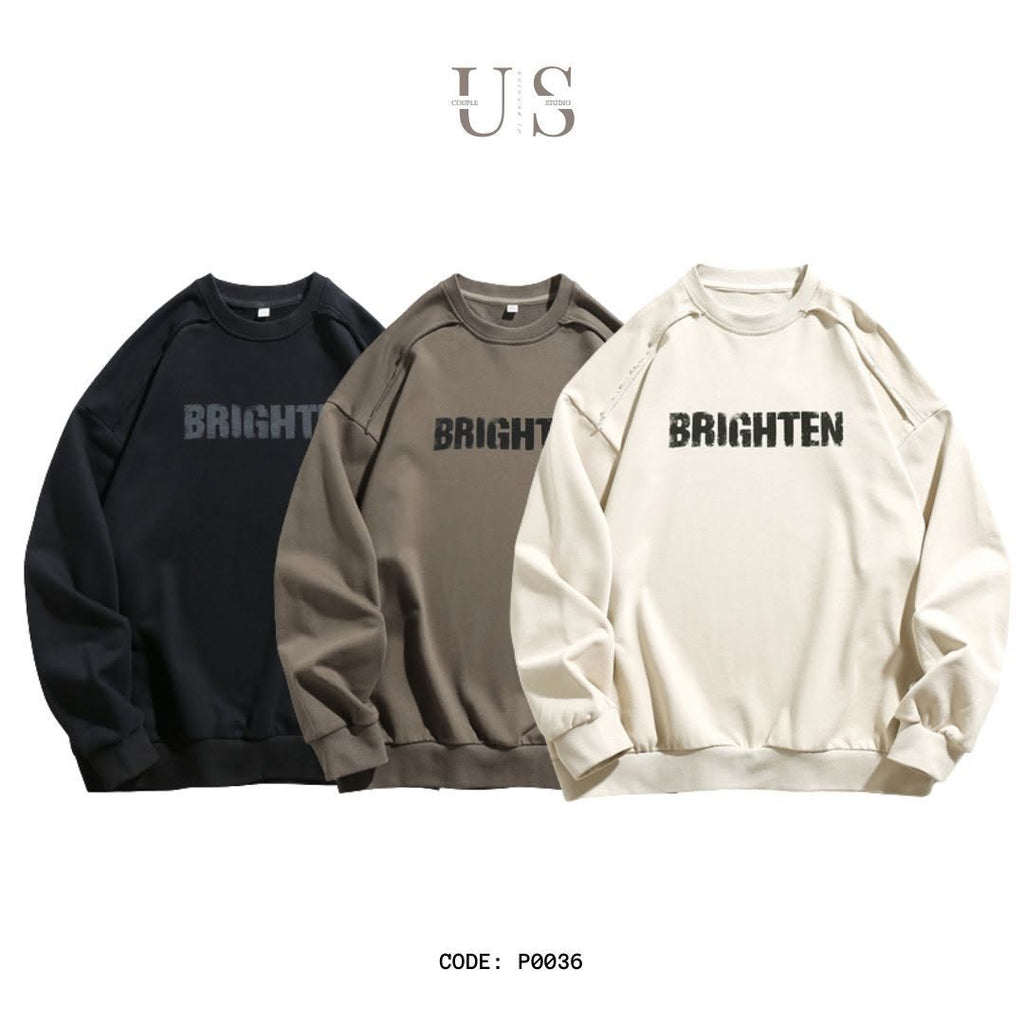 S0036 340g Vintage Shabby Monogrammed Americana Sweatshirt