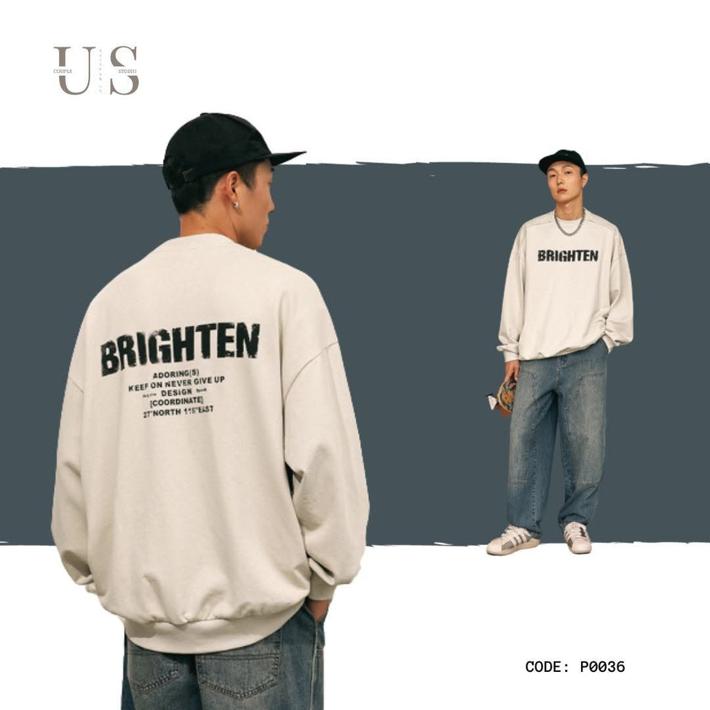 S0036 340g Vintage Shabby Monogrammed Americana Sweatshirt