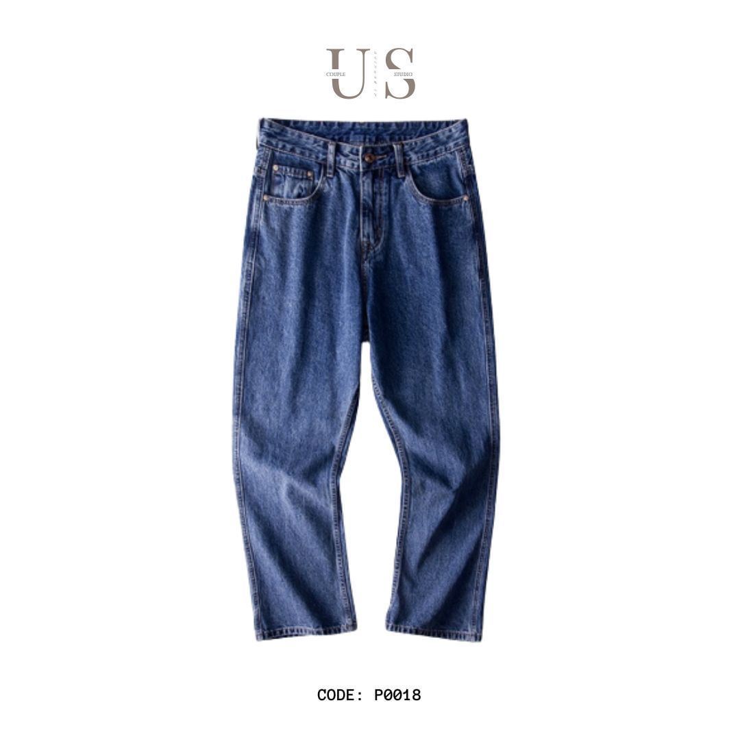 P0018 American Vintage Loose Straight Micro Flare Vertical Feel Wide Leg Jeans