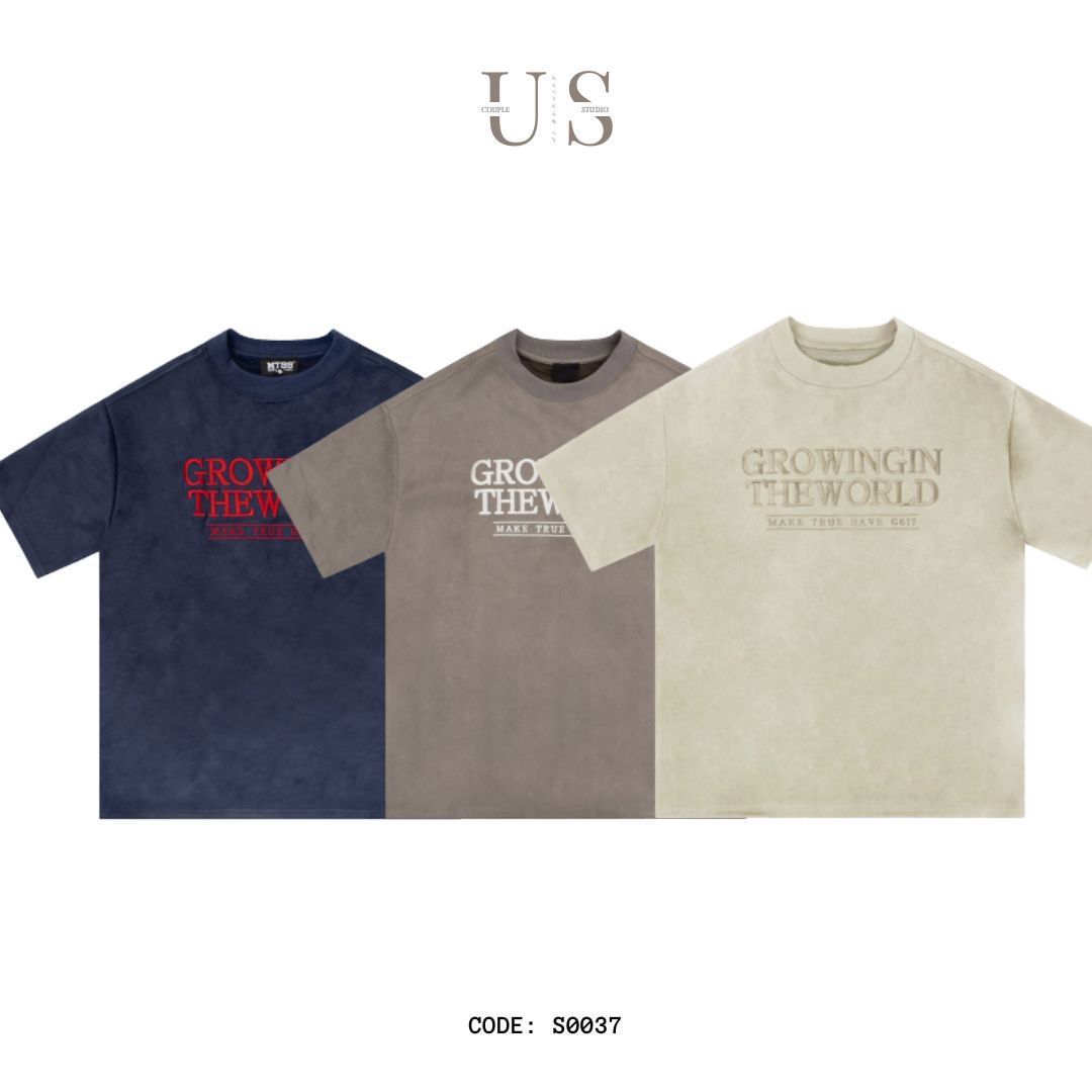 S0037 American Oversized Letter Embroidery Short Sleeve T-Shirt