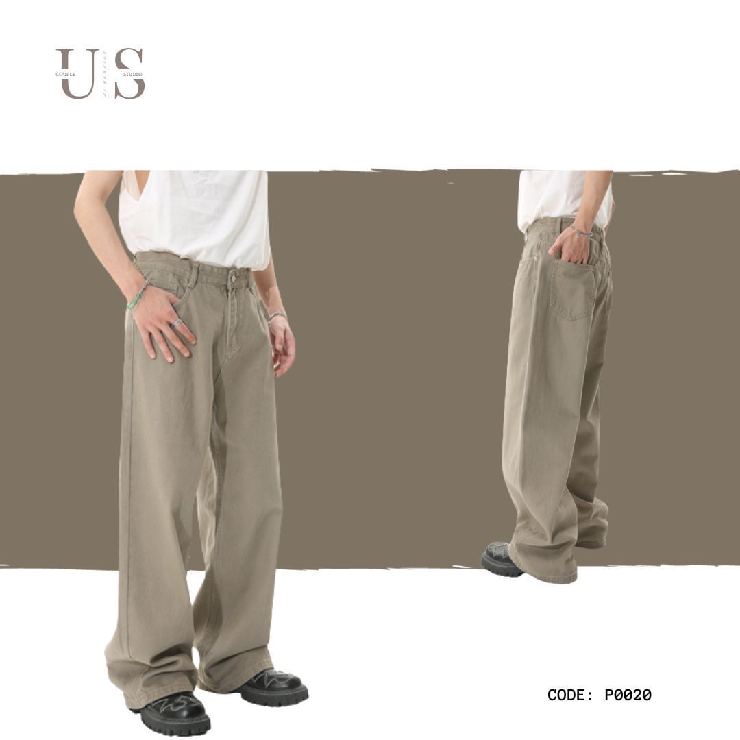 P0020 Straight Fit Loose Simple Jeans